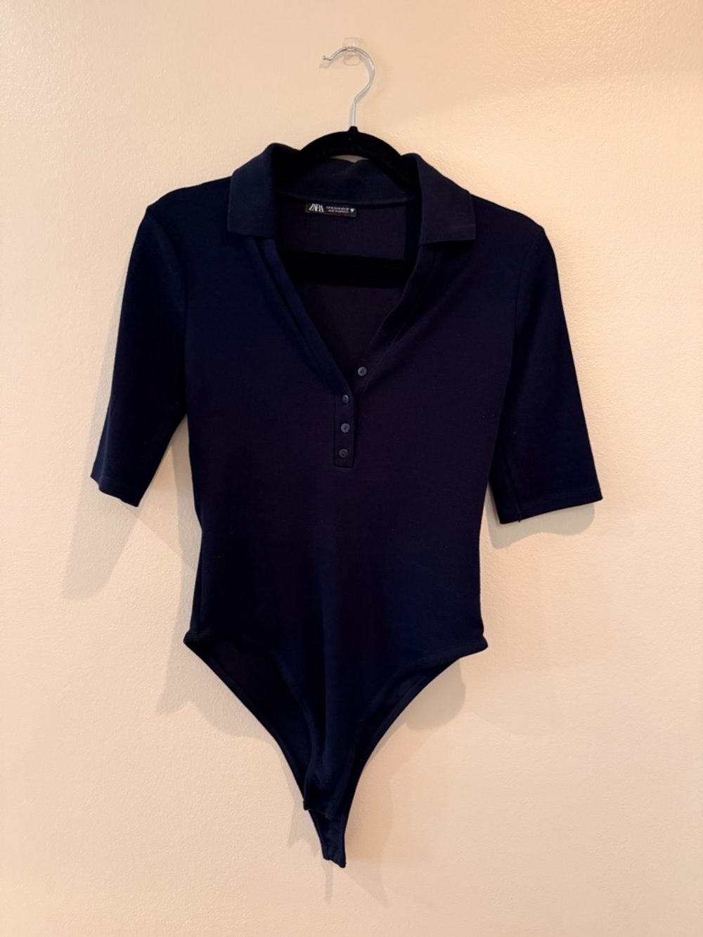 Zara Navy Polo Bodysuit